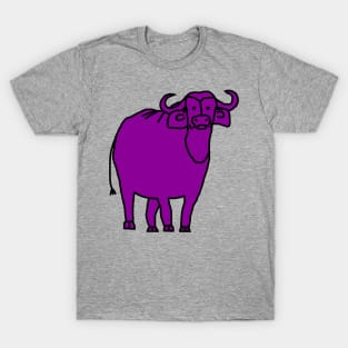 Purple Ox Line Drawing T-Shirt